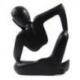 Statuette abstraite "Le Penseur" 20cm en bois Noir | Décoration Design