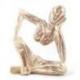 Statue abstraite "Le Penseur" 20cm en bois Blanc Cérusé