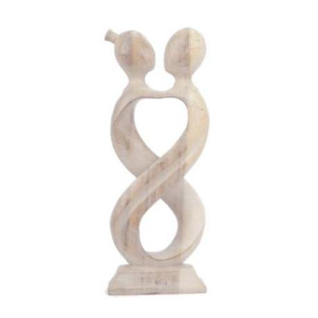 Statuette bois 20cm "Amour Infini" | Cadeau pour Couple Amoureux