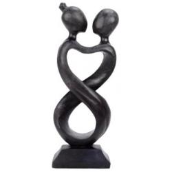Statuette en bois sculpté "Amour Infini" 20cm | Cadeau Passionné