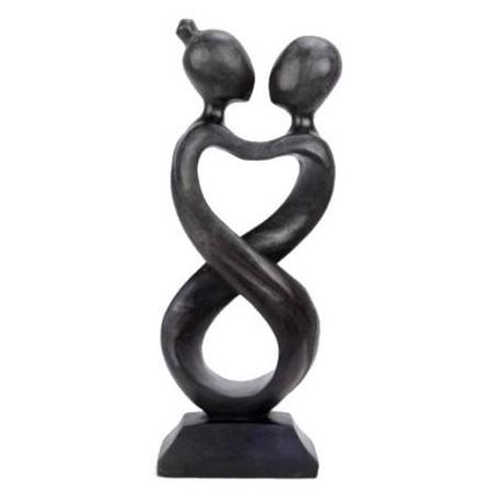 Statuette en bois sculpté "Amour Infini" 20cm | Cadeau Passionné