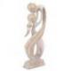 Statuette Couple "Union Infinie" 20cm en bois patiné blanc | Anniversaire de Rencontre