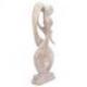 Statuette Couple "Union Infinie" 20cm en bois patiné blanc | Anniversaire de Rencontre