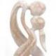 Statuette Couple "Union Infinie" 20cm en bois patiné blanc | Anniversaire de Rencontre
