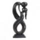 Statue Abstraite 30cm Couple Amoureux "Union Infinie" en bois | Art Romantique