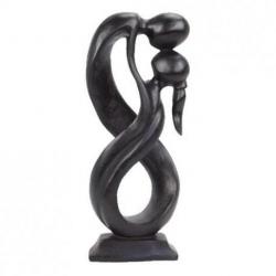 Statue Abstraite 30cm Couple Amoureux "Union Infinie" en bois | Art Romantique