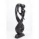 Statue Abstraite 30cm Couple Amoureux "Union Infinie" en bois | Art Romantique