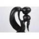 Statue Abstraite 30cm Couple Amoureux "Union Infinie" en bois | Art Romantique