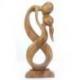 Statuette Couple Enlacé "Union Infinie" 20cm en bois | Cadeau Anniversaire de Mariage