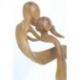Statuette Couple Enlacé "Union Infinie" 20cm en bois | Cadeau Anniversaire de Mariage