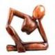 Statue abstraite "Le Penseur" 20cm en bois Teinté
