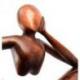 Statue abstraite "Le Penseur" 20cm en bois Teinté
