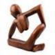Statue abstraite "Le Penseur" 20cm en bois Teinté