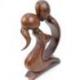 Statue "Couple Sensuel" en bois 30cm, sculpture d'amoureux enlacés | Cadeau de Lune de Miel
