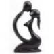 Sculpture 30cm "Couple Sensuel" en bois finition noire, statue d'amoureux | Cadeau Coquin