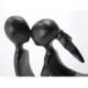 Sculpture 30cm "Couple Sensuel" en bois finition noire, statue d'amoureux | Cadeau Coquin