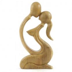 Statue Abstraite "Couple Sensuel" 30cm en bois | Cadeau Aphrodisiaque