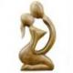 Statuette en bois sculpté "Couple Sensuel" 20cm | Cadeau Amoureux