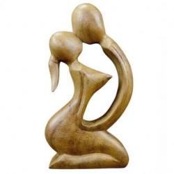 Statuette en bois sculpté "Couple Sensuel" 20cm | Cadeau Amoureux