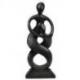 Statue abstraite Union Parent-Enfant 30cm en bois Noir