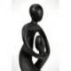Statue abstraite Union Parent-Enfant 30cm en bois Noir