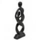 Statue abstraite Union Parent-Enfant 30cm en bois Noir