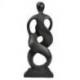 Statue abstraite Union Parent-Enfant 30cm en bois Noir