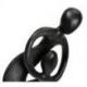 Statue abstraite Union Parent-Enfant 30cm en bois Noir