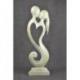 Statue Abstraite "Couple en Fusion" 50cm en bois | Cadeau d'Amour 