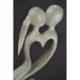 Statue Abstraite "Couple en Fusion" 50cm en bois | Cadeau d'Amour 