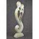 Statue Abstraite "Couple en Fusion" 50cm en bois | Cadeau d'Amour 