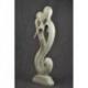 Statue Abstraite "Couple en Fusion" 50cm en bois | Cadeau d'Amour 