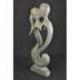 Statue Abstraite "Couple en Fusion" 50cm en bois | Cadeau d'Amour 