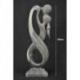 Sculpture Couple Amoureux "Union Infinie" 50cm en bois | Cadeau Saint-Valentin