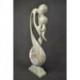 Sculpture Couple Amoureux "Union Infinie" 50cm en bois | Cadeau Saint-Valentin