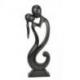 Sculpture "Couple en Fusion" 50cm en bois | Cadeau Amoureux
