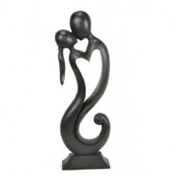 Sculpture "Couple en Fusion" 50cm en bois | Cadeau Amoureux