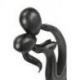 Statue abstraite Couple Sensuel 50cm en bois Noir