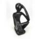 Porte-bouteille "Penseur" 30cm en bois Noir