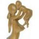 Statue abstraite Maman et Bébé 50cm en bois Brut