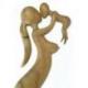 Statue abstraite Maman et Bébé 50cm en bois Brut