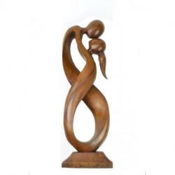 Sculpture Abstraite "Union Infinie" 50cm en bois | Cadeau de Mariage