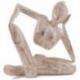Statue abstraite "Le Penseur" 40cm en bois Blanc Cérusé