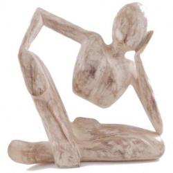 Statue abstraite "Le Penseur" 40cm | Sculpture sur bois artisanale