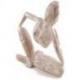 Statue abstraite "Le Penseur" 40cm en bois Blanc Cérusé