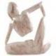 Statue abstraite "Le Penseur" 40cm en bois Blanc Cérusé