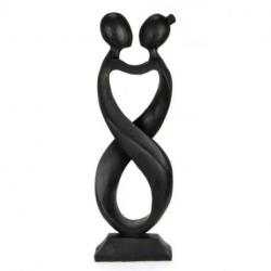 Statue Abstraite Couple Amour Infini 50cm en bois | Cadeau de Saint-Valentin