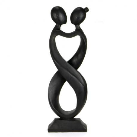 Statue Abstraite Couple Amour Infini 50cm en bois | Cadeau de Saint-Valentin