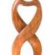 Statue Abstraite Couple Amour Infini 50cm en bois | Preuve d'Amour Éternel