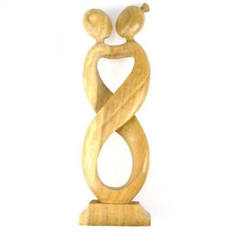Statue Abstraite Couple Amour Infini 50cm en bois | Cadeau de Mariage